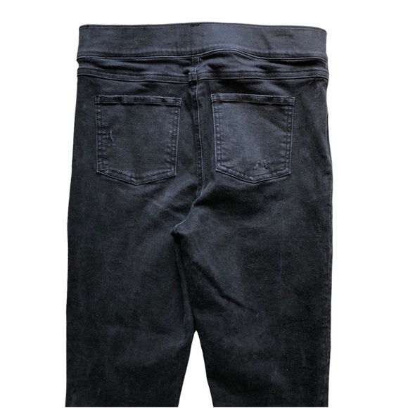 Spanx Jeans Distressed Pull On Stretch Skinny Black Size Medium - Picture 6 of 12